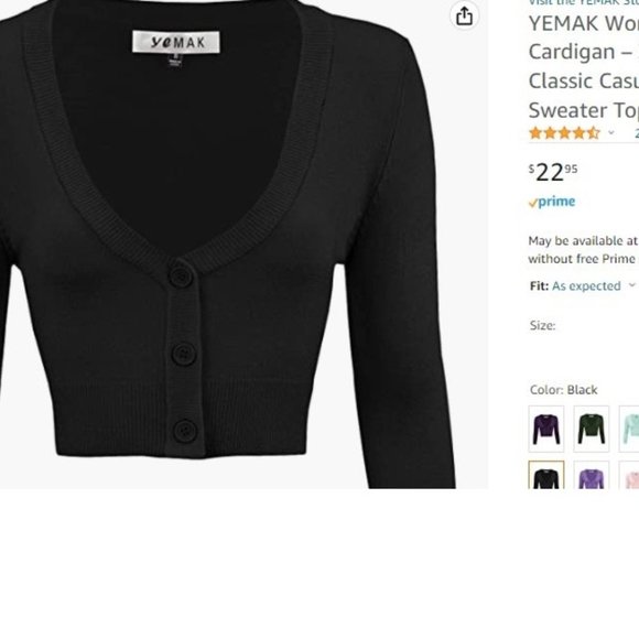 Cropped Cardigan Large XL Sweater 3 for $40. 3/4 Sleeve V-Neck Basic Button Down - Picture 11 of 16